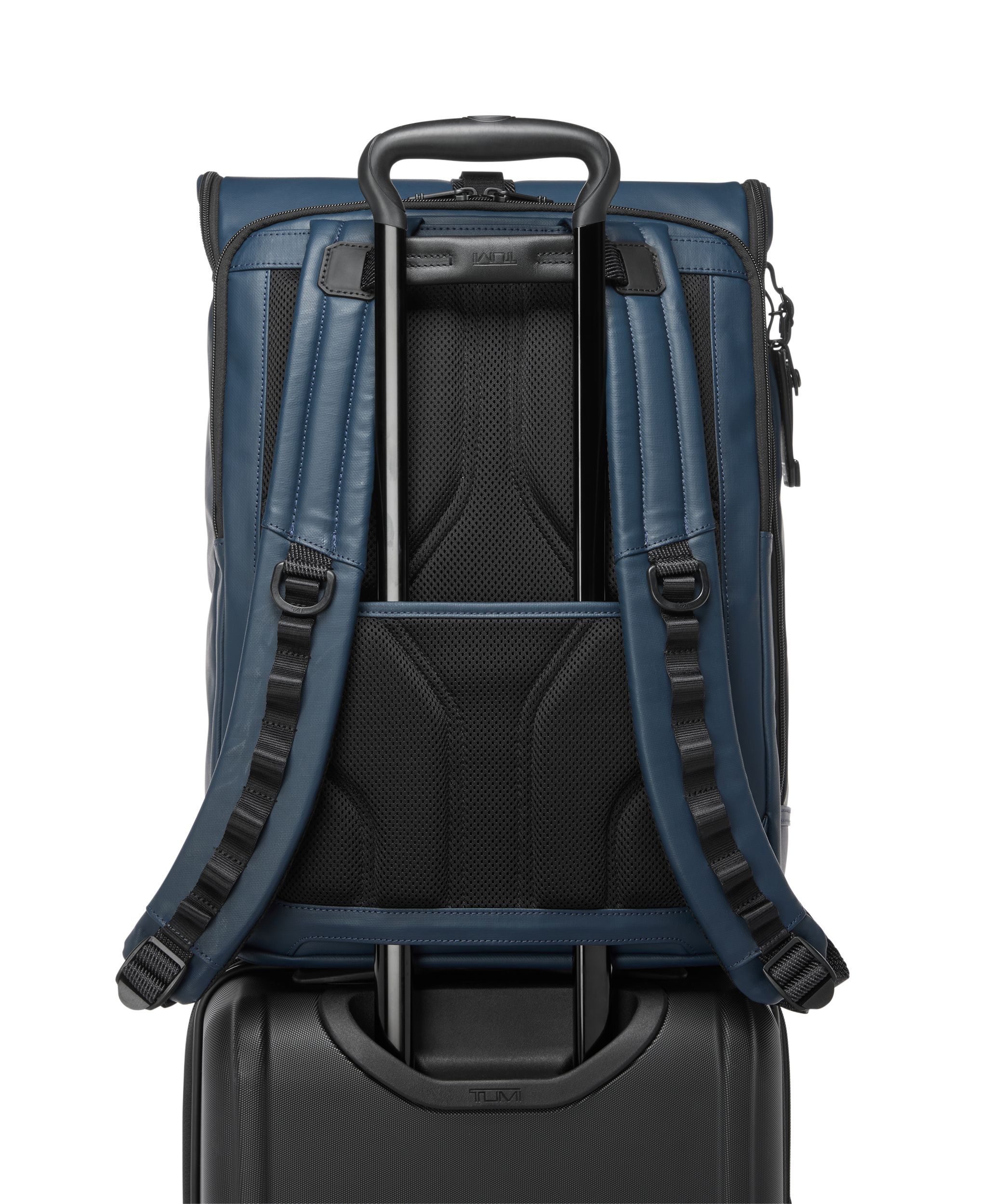 Alpha Bravo Surveillance Backpack in Navy Coated Canvas | TUMI HK