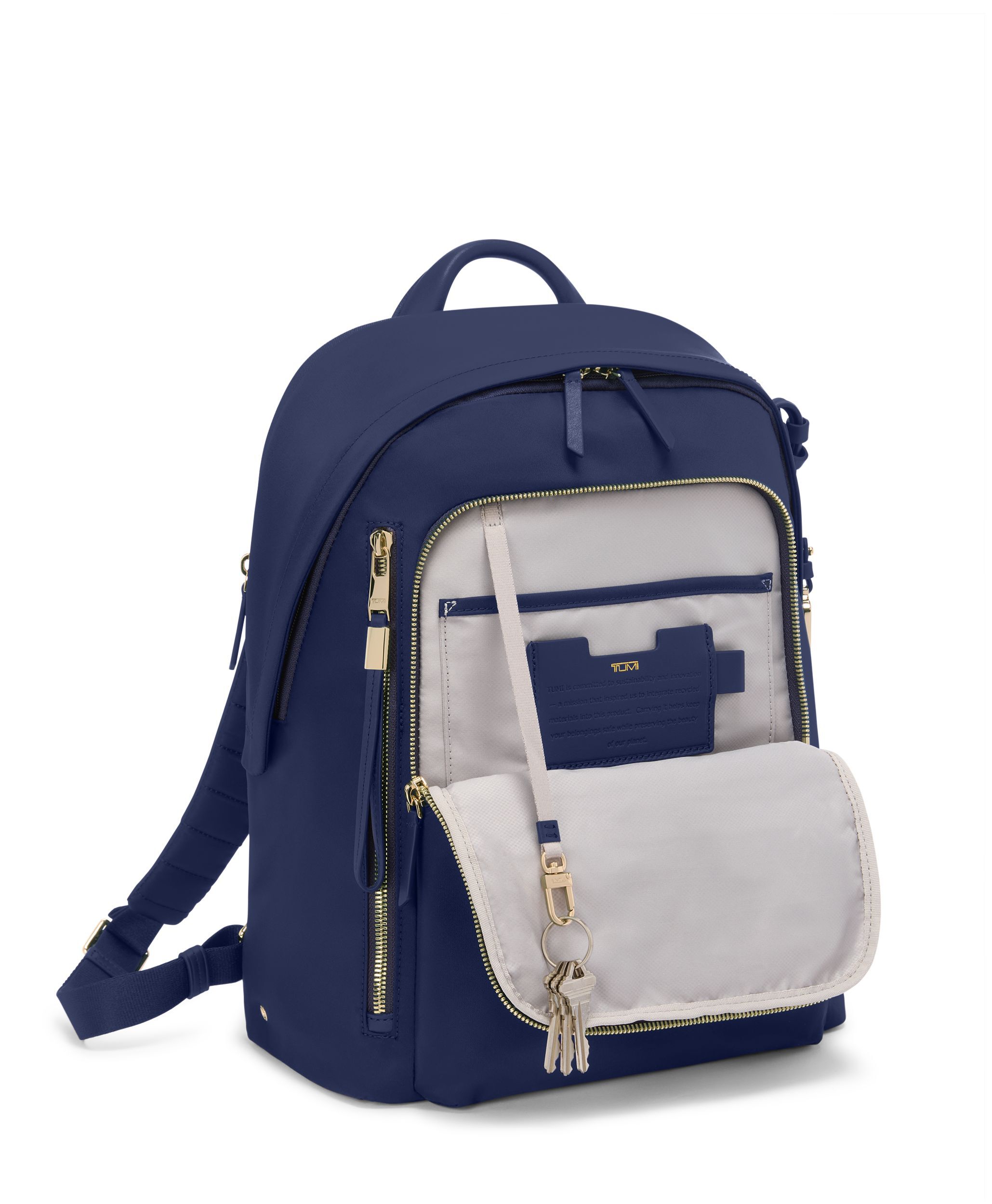 Voyageur Halsey Backpack in Indigo/Light Gold | TUMI HK