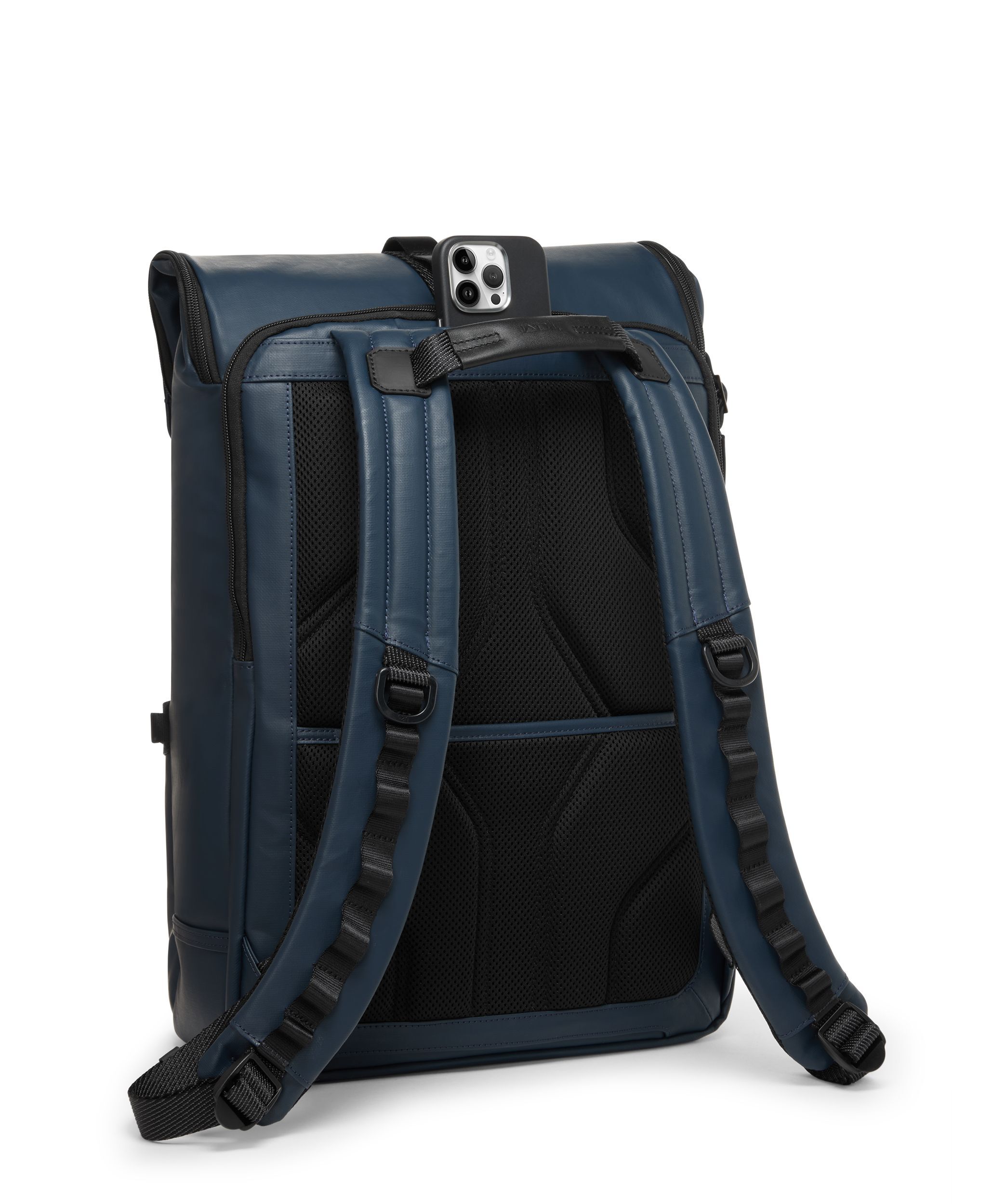 Alpha Bravo Surveillance Backpack in Navy Coated Canvas | TUMI HK