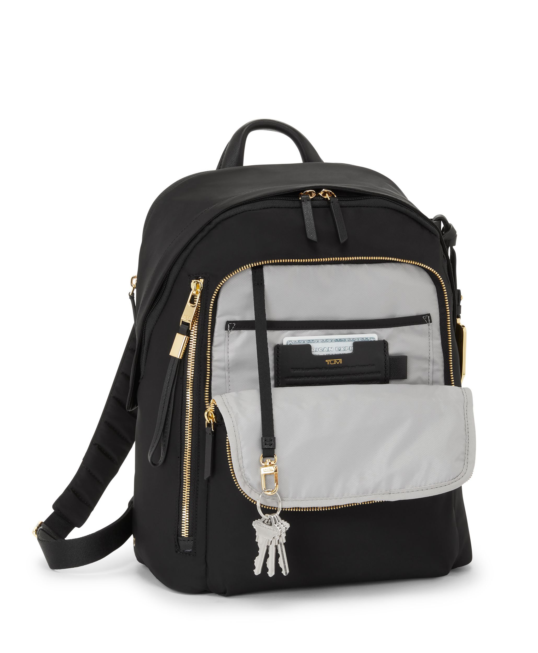 Voyageur Halsey Backpack in Black/Gold | TUMI HK