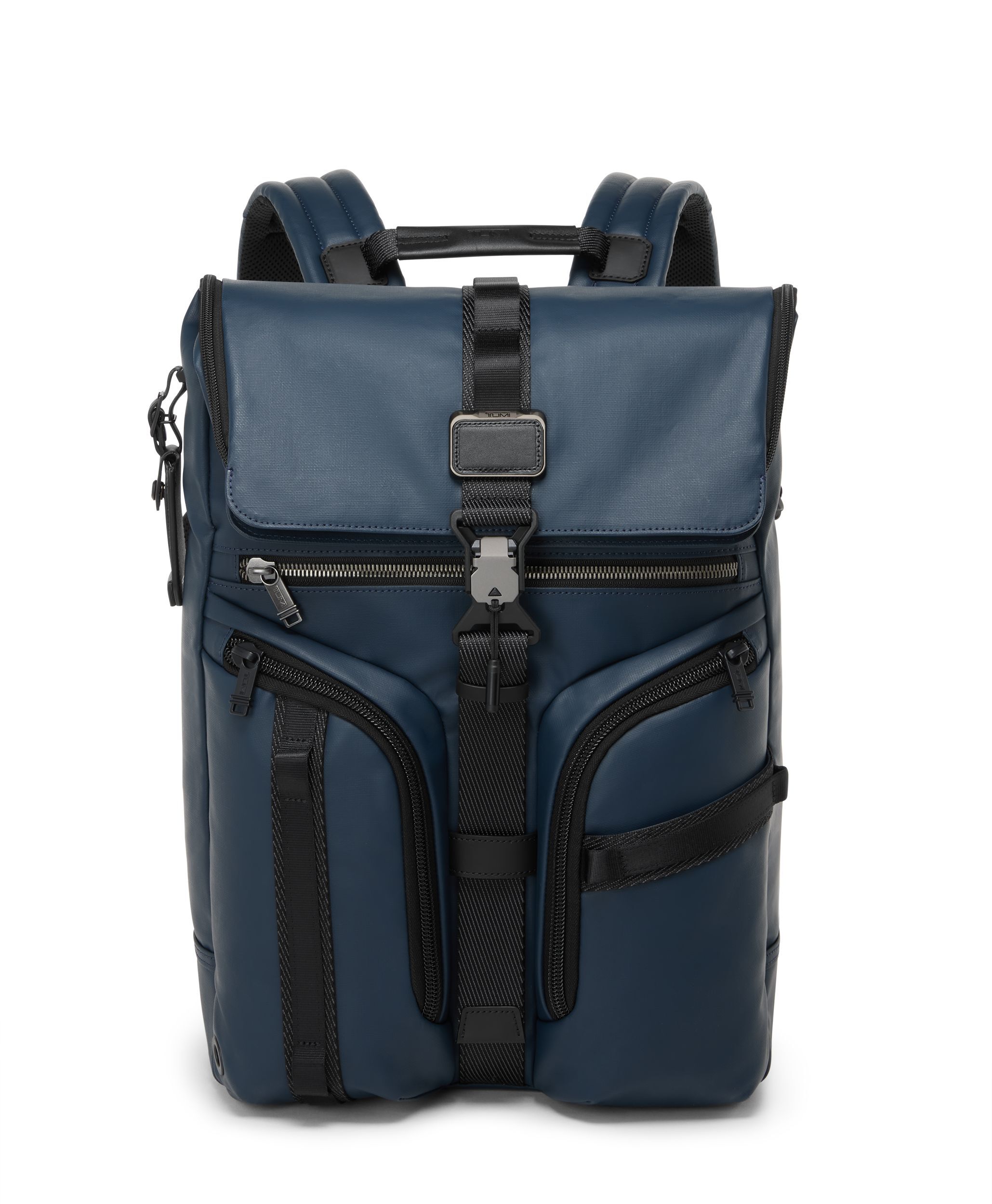 Alpha Bravo Surveillance Backpack in Navy Coated Canvas | TUMI HK