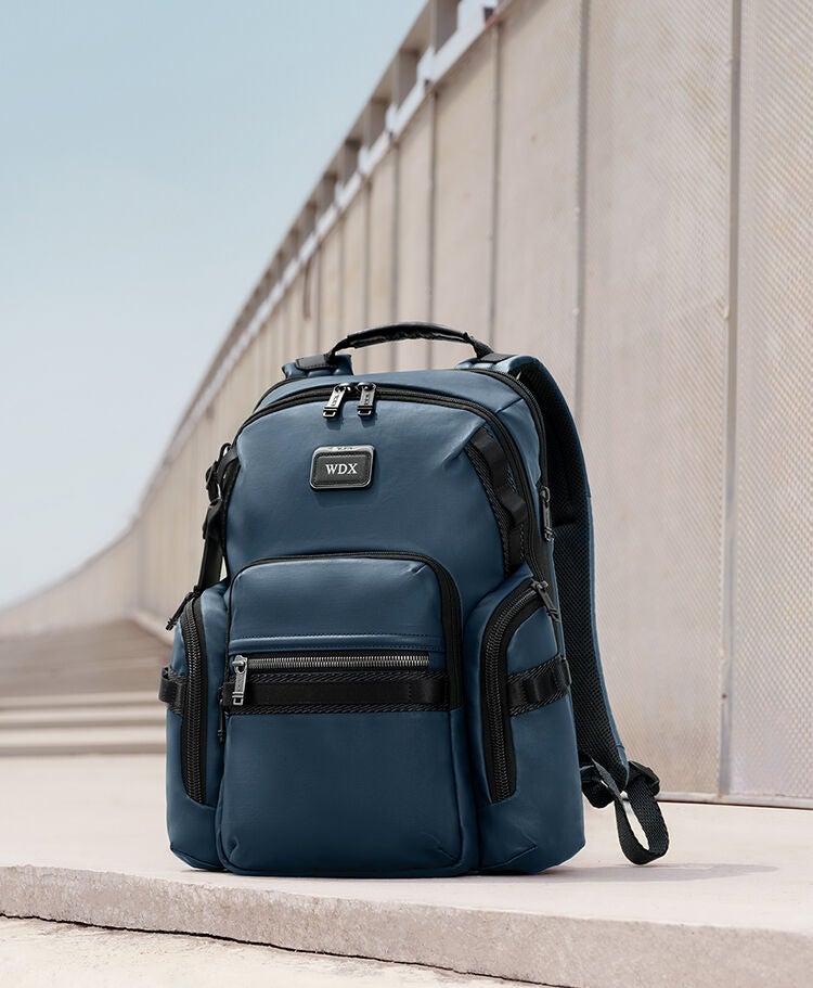 Alpha Bravo Navigation Backpack in Navy Coated Canvas | TUMI HK