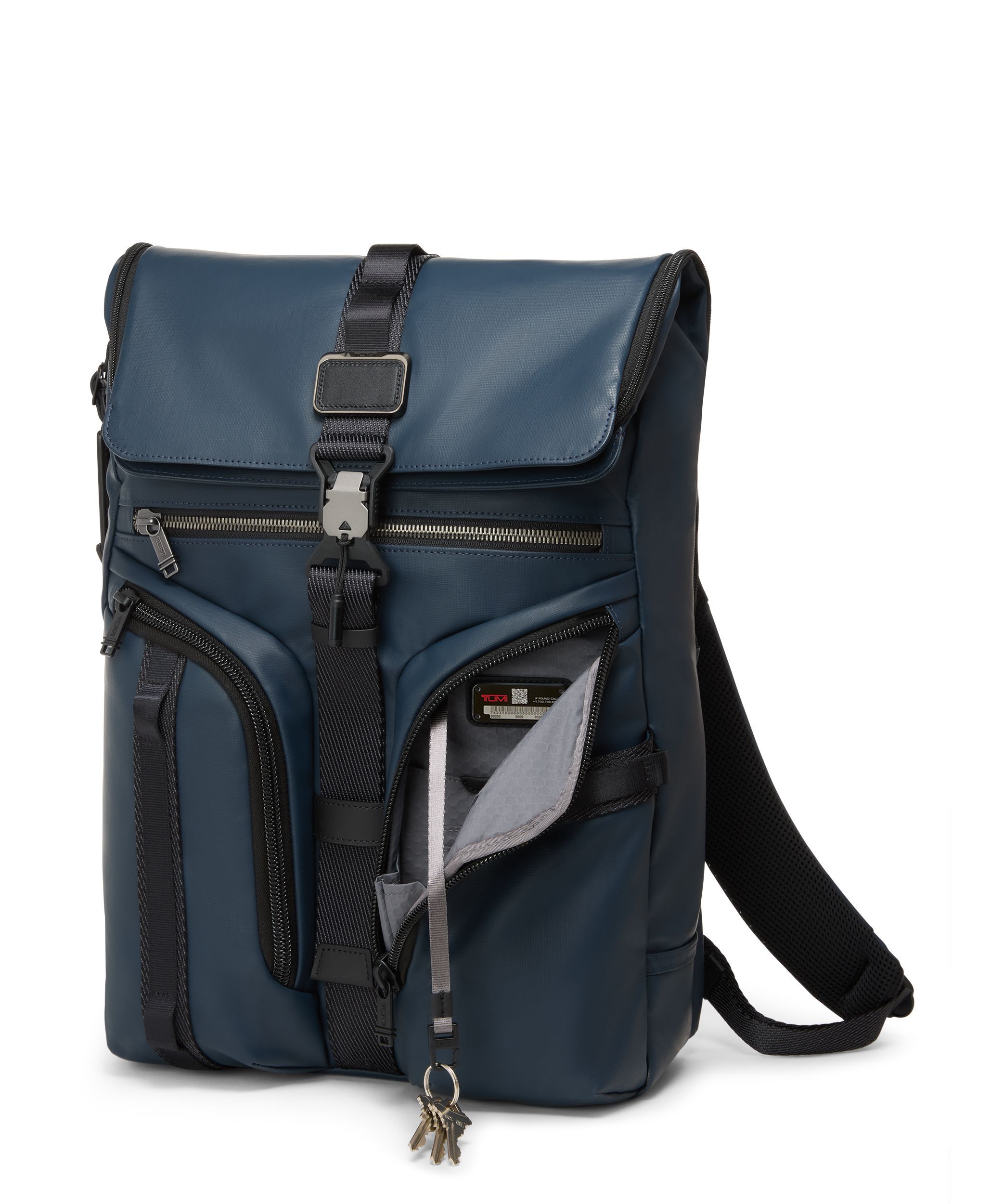 Alpha Bravo Surveillance Backpack in Navy Coated Canvas | TUMI HK