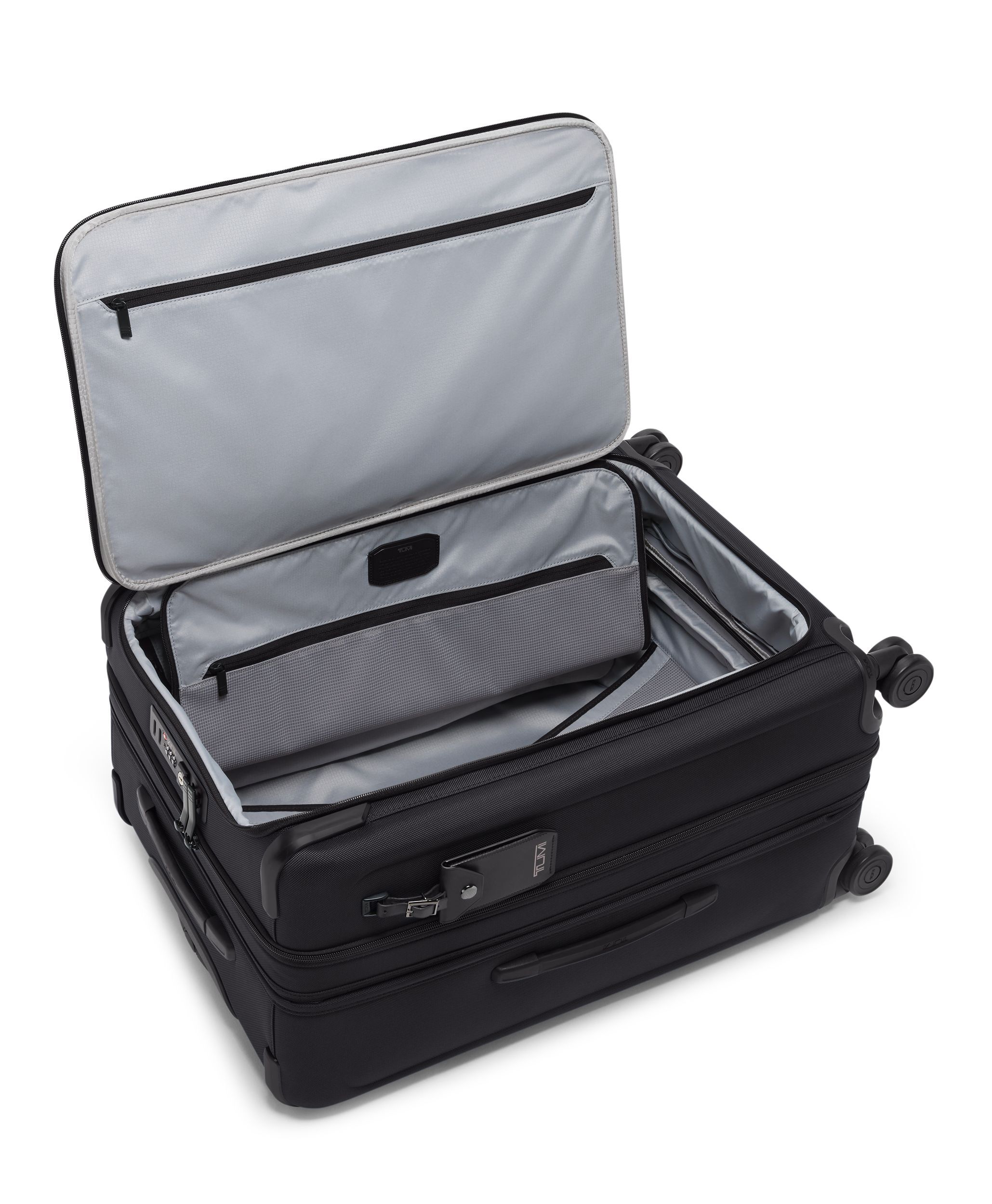 TUMI ALPHA Medium Dual Access Expandable Checked in BLACK | TUMI HK