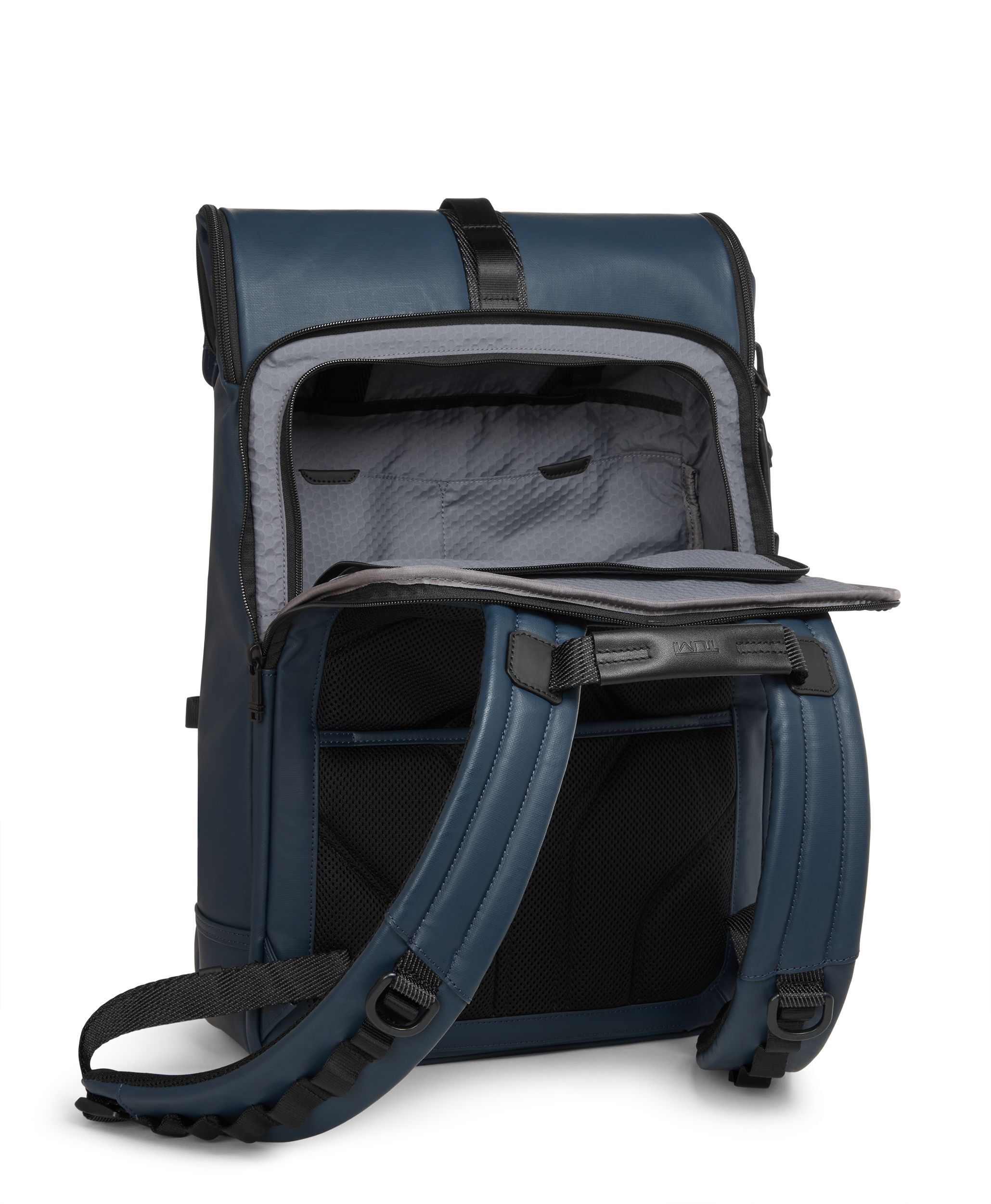 Alpha Bravo Surveillance Backpack in Navy Coated Canvas | TUMI HK