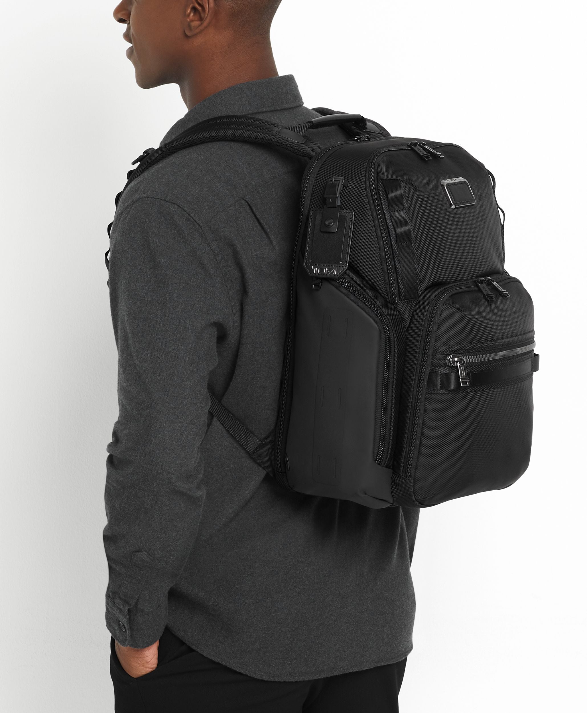 Alpha Bravo Search Backpack in Navy Coated Canvas | TUMI HK